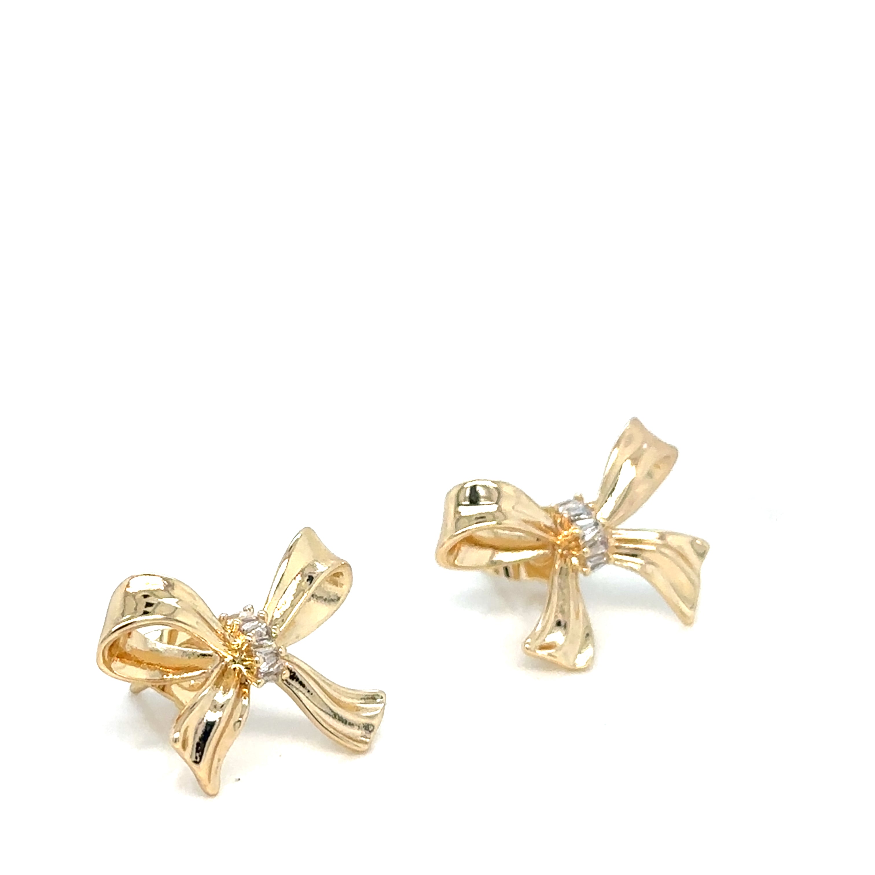 Delicate Gold-Plated Bow Necklace & Earring Set image 2