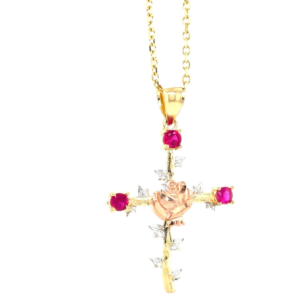 14K Real Gold Cross Pendant - Gold Crucifix Pendant - Unisex Crucifix Pendant - image 0