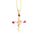 14K Real Gold Cross Pendant - Gold Crucifix Pendant - Unisex Crucifix Pendant - image 0
