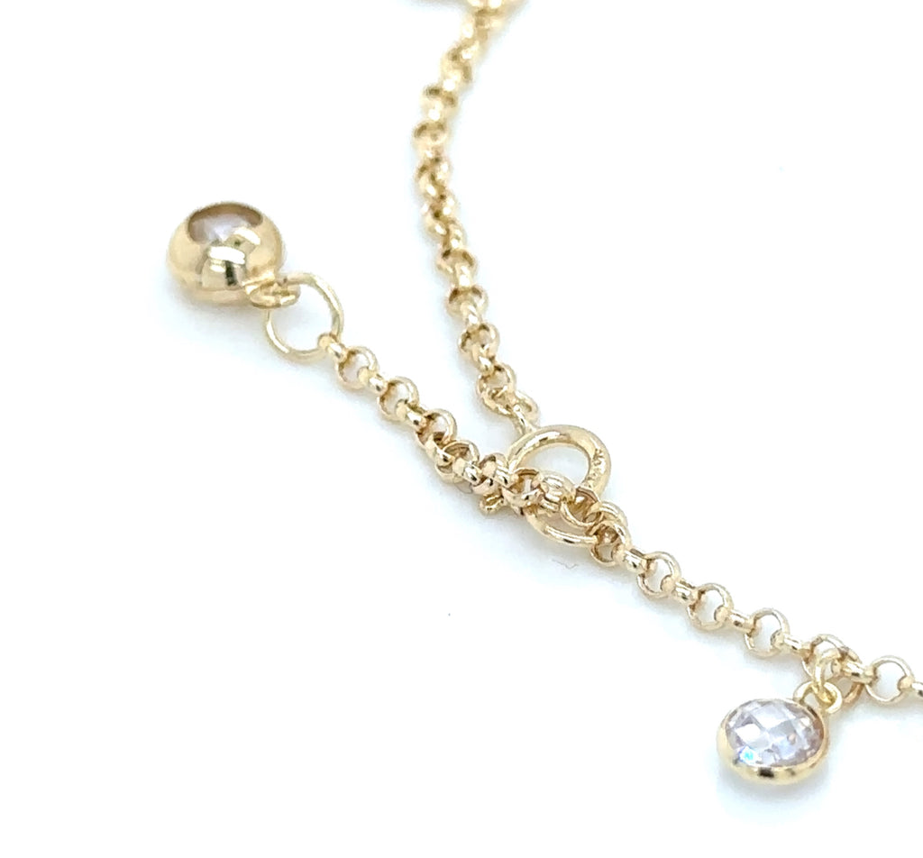 14K Real Gold Women’s Anklet with Butterfly Charm image 3