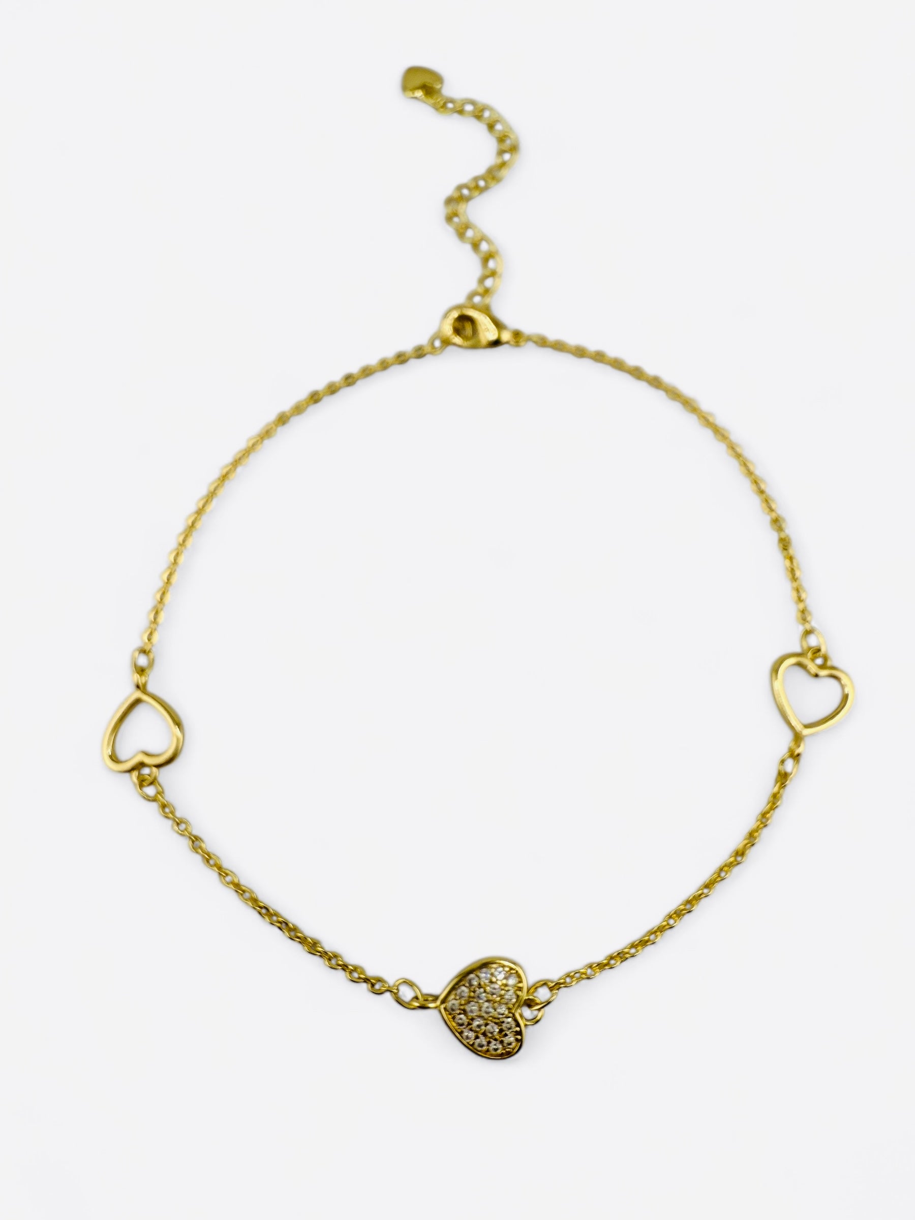 Sweetheart Gold-Plated Heart Anklet image 0