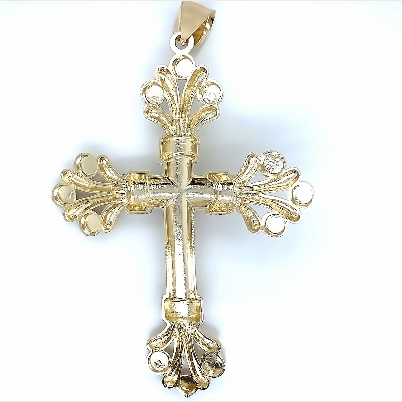 14K Real Gold Crucifix Pendant image 1