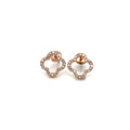 14k Gold 0,26Ct  Diamond Earrings, Real Diamond Earrings, 14K Solid Gold Floral image 0