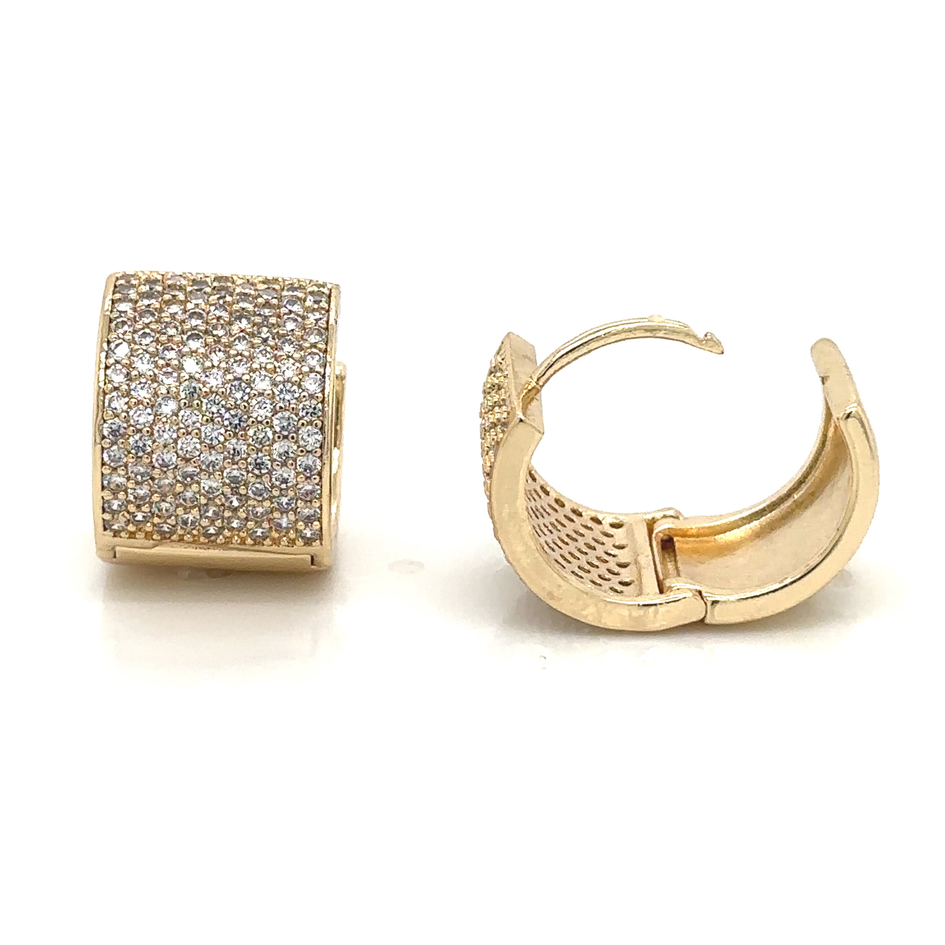 Sparkling Gold-Plated Huggie Earrings with Micro-Pavé Crystals image 4