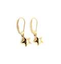 14K Real Gold Star Shaped Dangle Earrings image 0