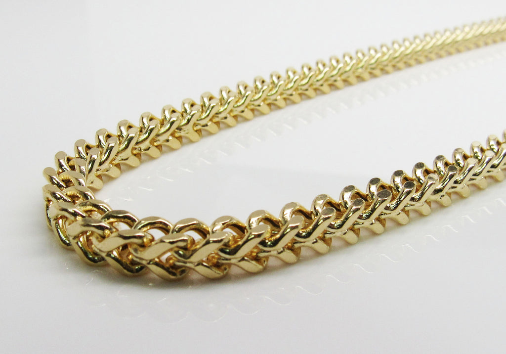 Franco Chain Necklace in Real 14K Hollow Gold image 1
