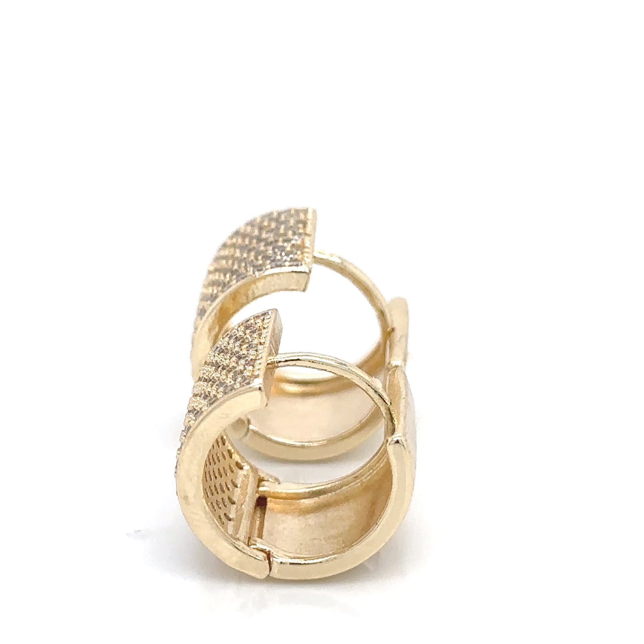 Sparkling Gold-Plated Huggie Earrings with Micro-Pavé Crystals image 3