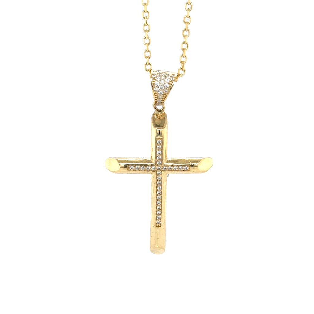 14K Real Gold Cross Pendant - Gold Crucifix Pendant - Unisex Crucifix Pendant  - image 0