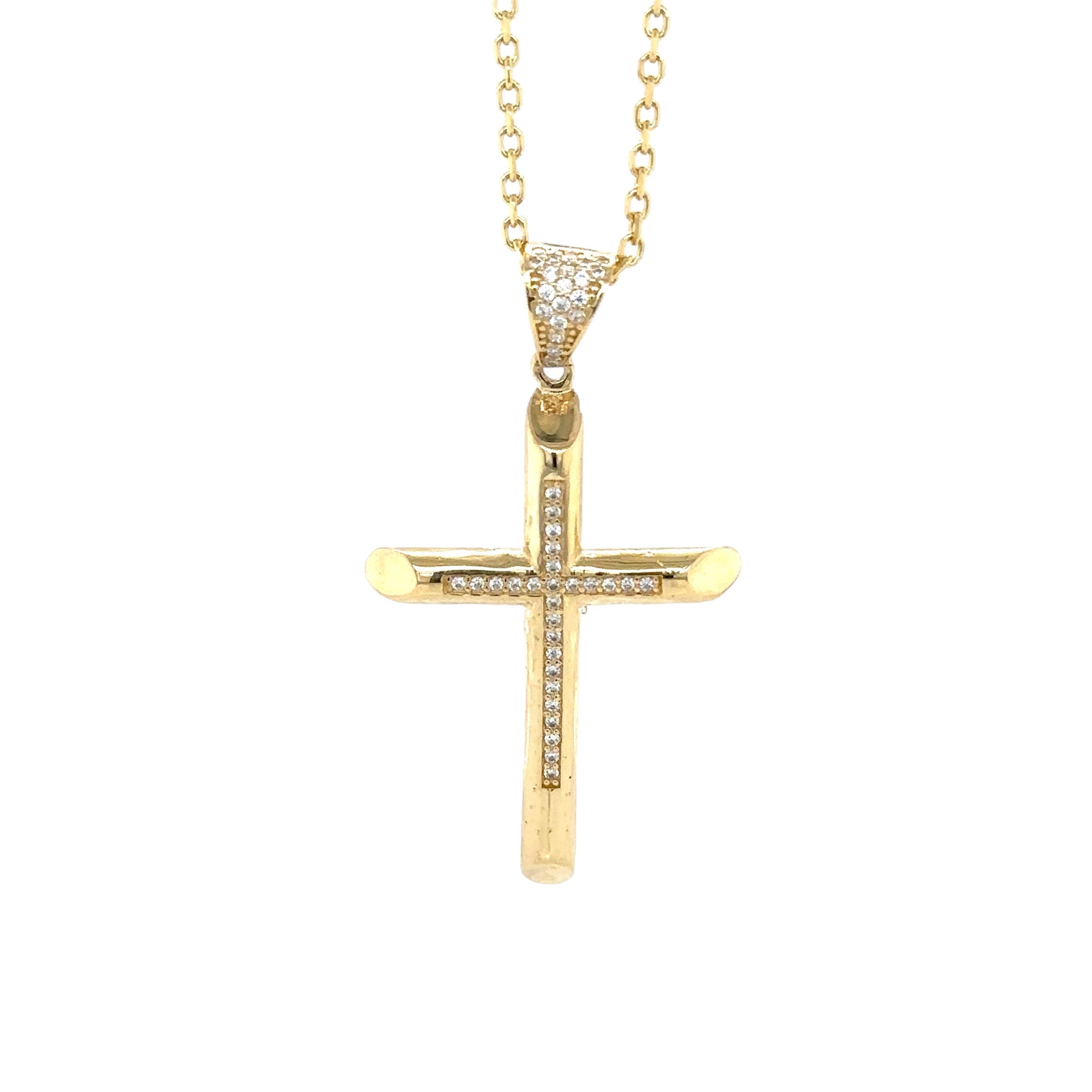 14K Real Gold Cross Pendant - Gold Crucifix Pendant - Unisex Crucifix Pendant  - image 0