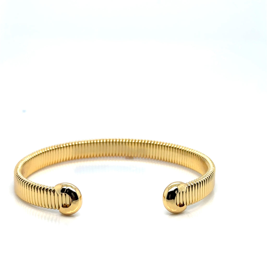 Stylish Gold-Plated Bangle Set with Textured Finish, Wide Cuff Bracelet image 1