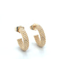 Elegant Textured Gold-Plated Hoop Earrings image 0