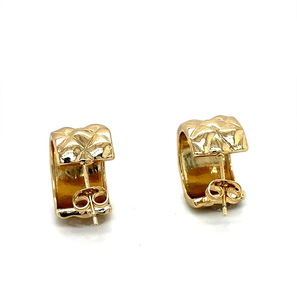 Textured Gold-Plated Half Huggie Earrings image 4