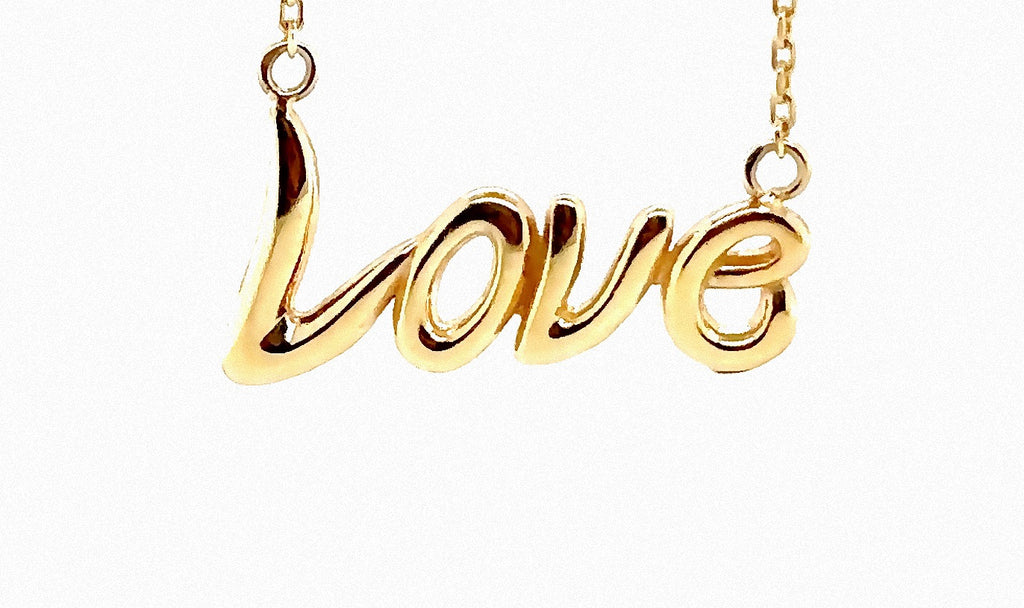Custom Design Love Necklace in 14K Real Gold image 2