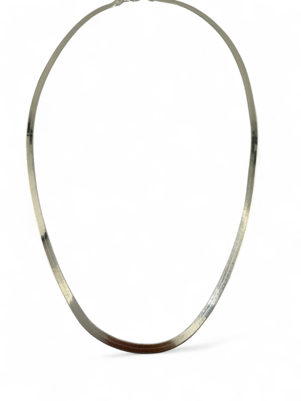 Sterling Silver Herringbone Flat Chain Necklace image 1