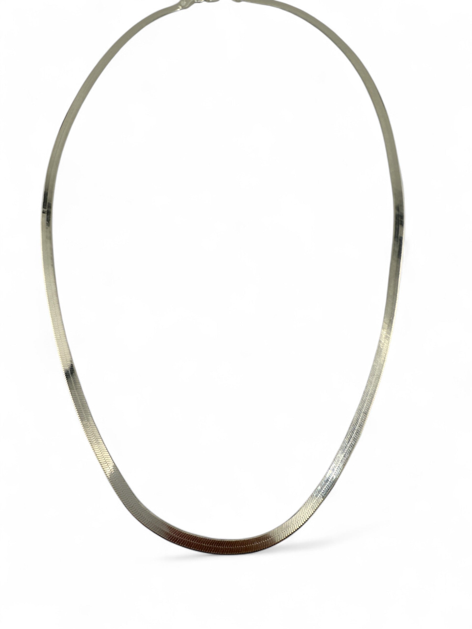 Sterling Silver Herringbone Flat Chain Necklace image 1