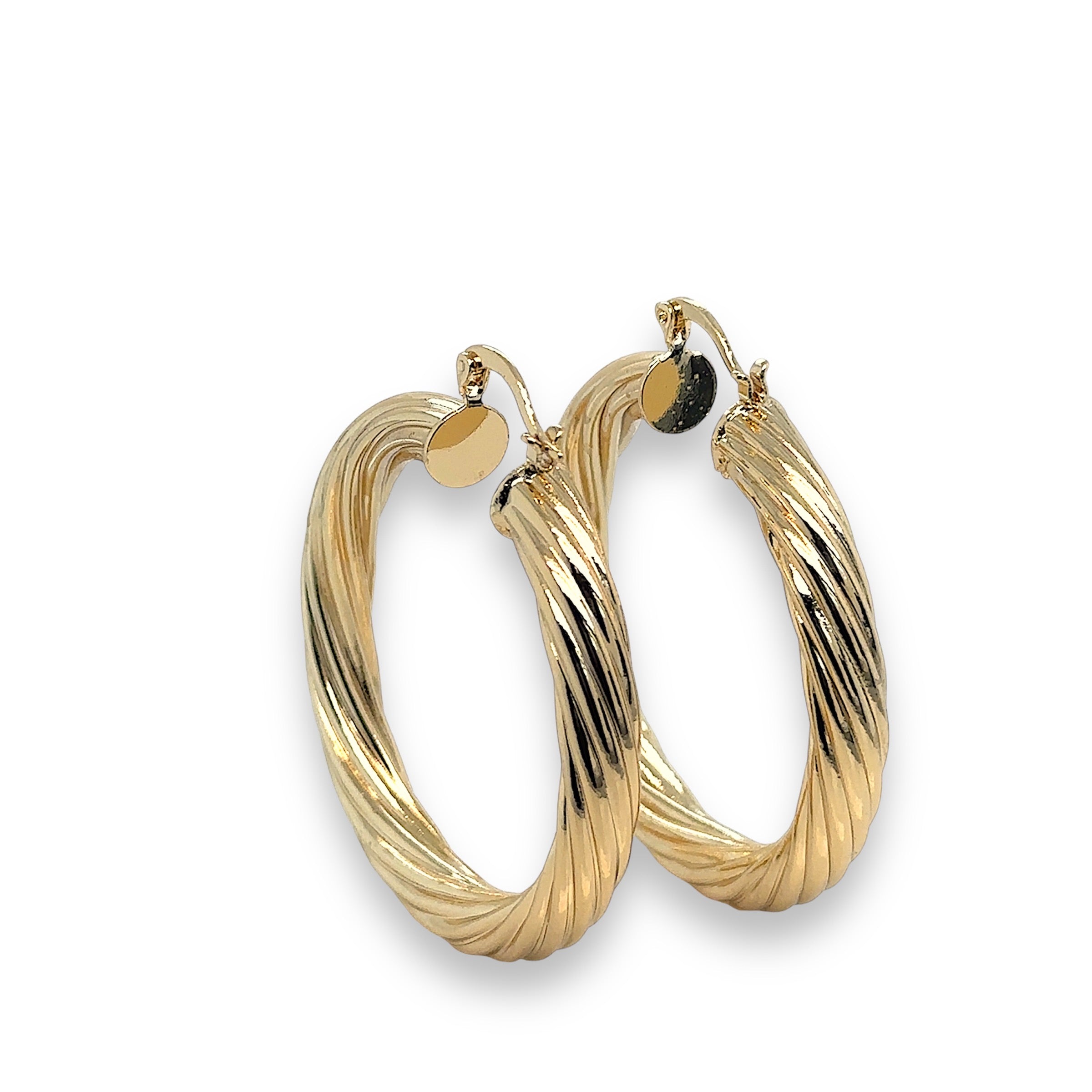 Classic Twisted Gold-Plated Hoop Earrings image 3