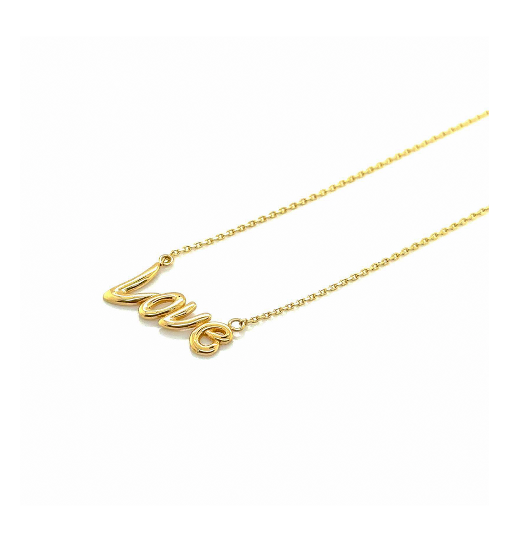 Custom Design Love Necklace in 14K Real Gold image 1