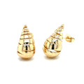 Gold-Plated Spiral Shell Stud Earrings image 0