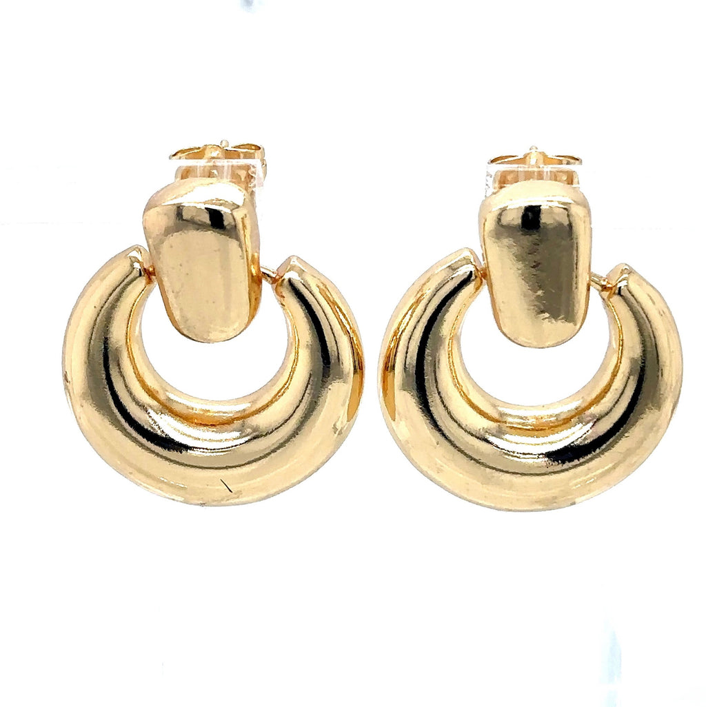 Modern Gold-Plated Open Hoop Earrings image 0