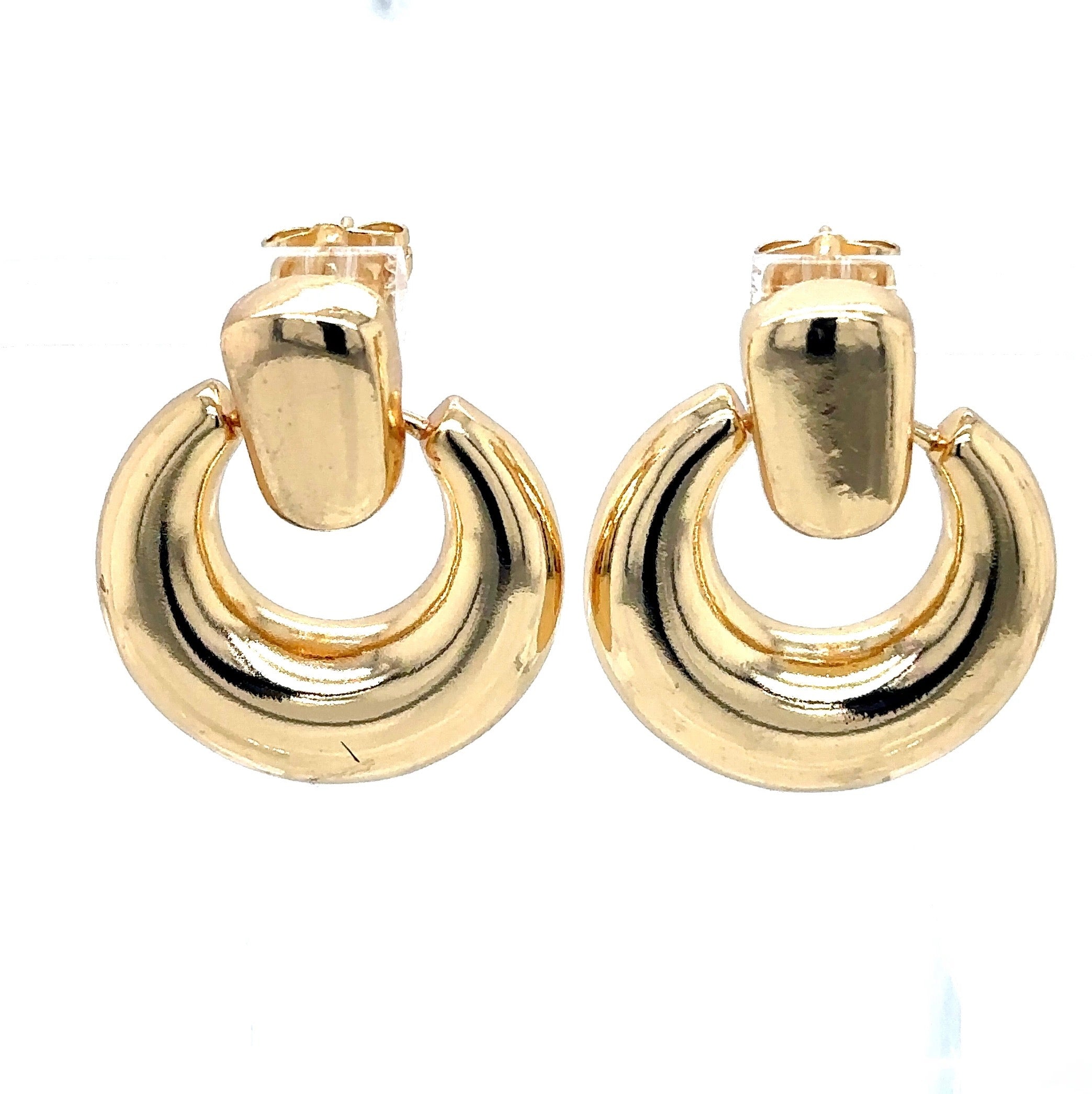 Modern Gold-Plated Open Hoop Earrings image 0