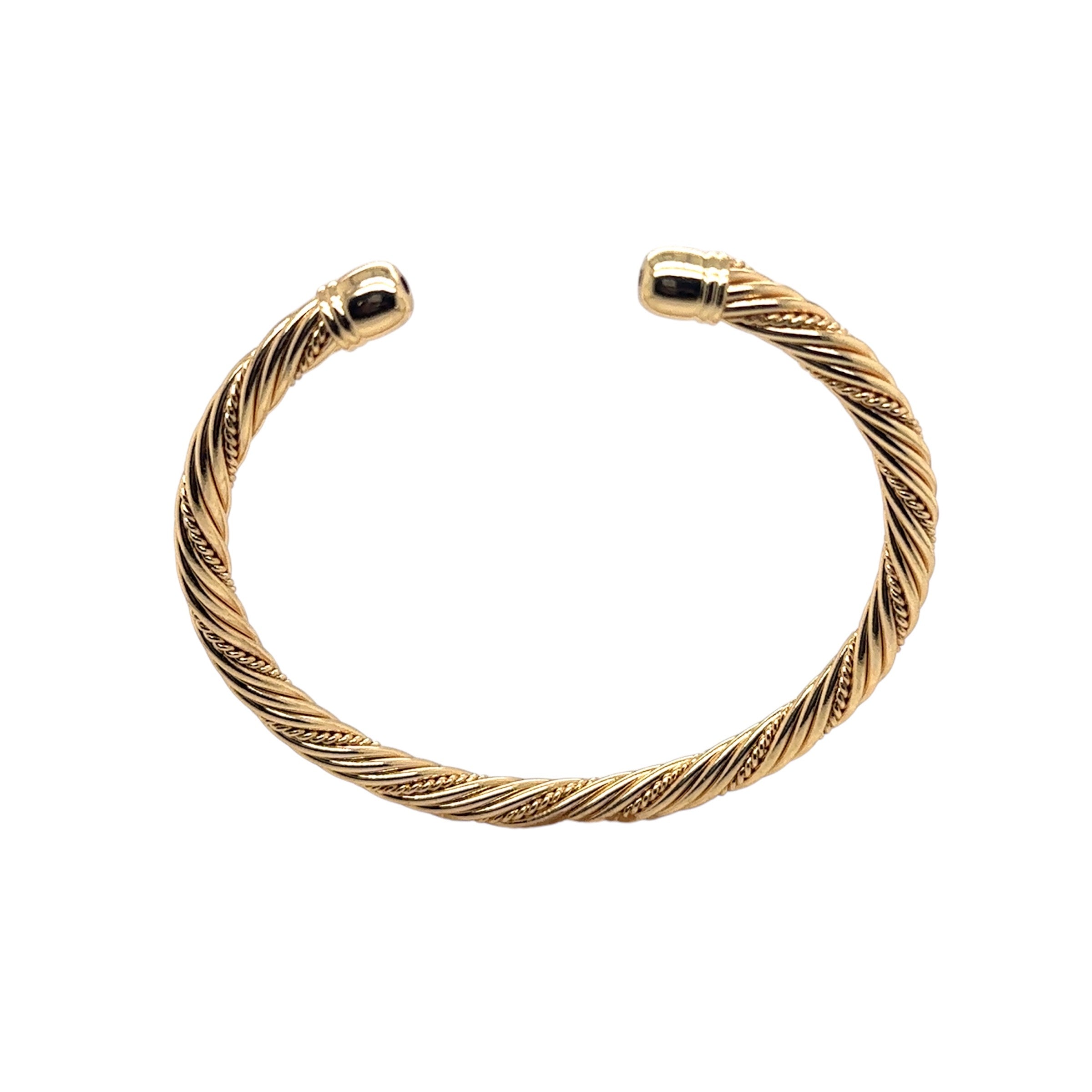 Twisted Gold-Plated Open Bangle Bracelet image 0
