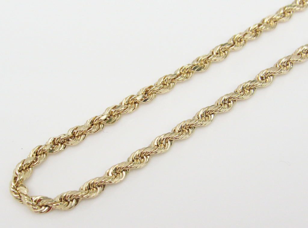 Rope Chain Necklace Real 14K Yellow Gold All Sizes -Hollow image 3