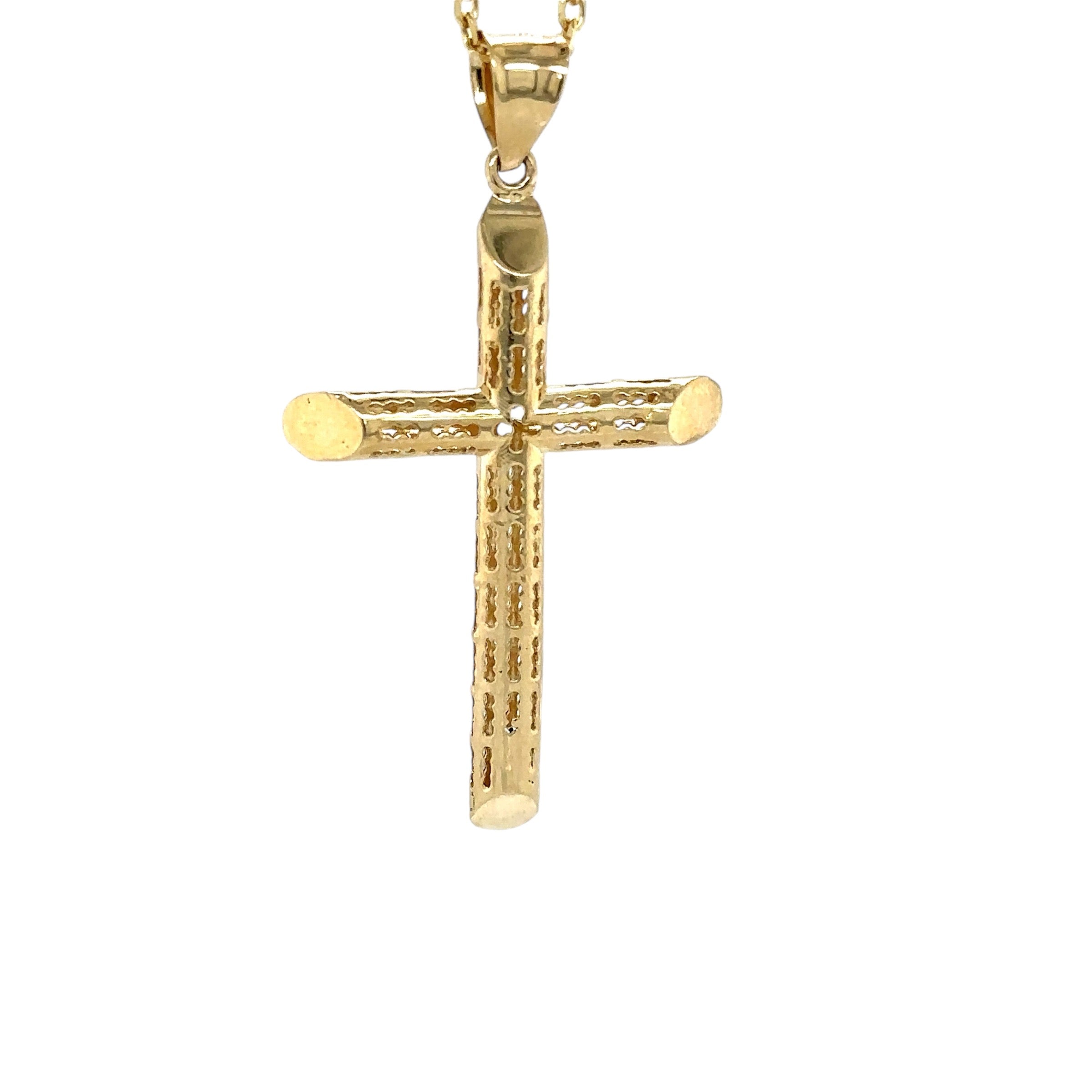 14K Real Gold Cross Pendant - Gold Crucifix Pendant - Unisex Crucifix Pendant  - image 3