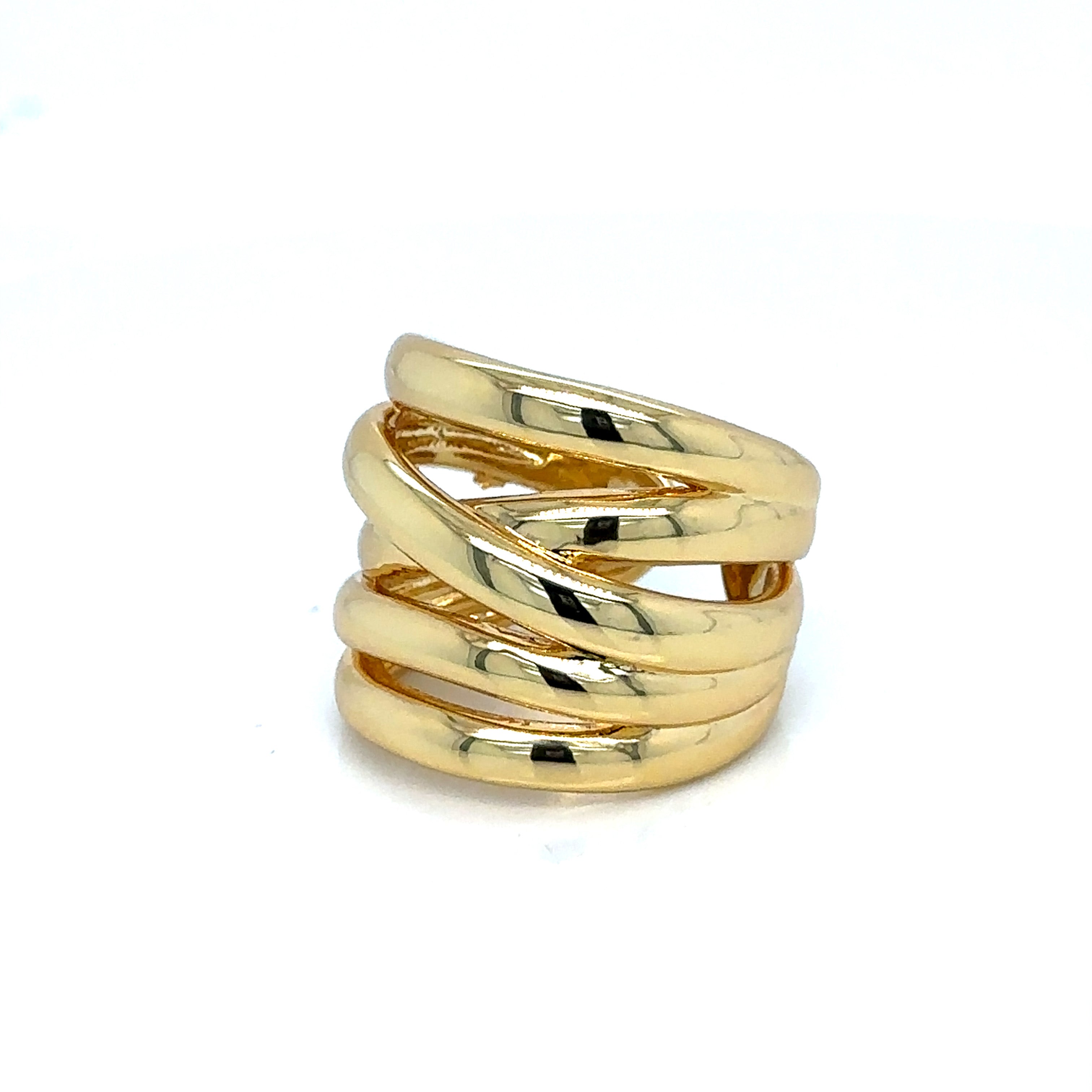 Elegant Multi-Band Gold-Plated Ring image 5