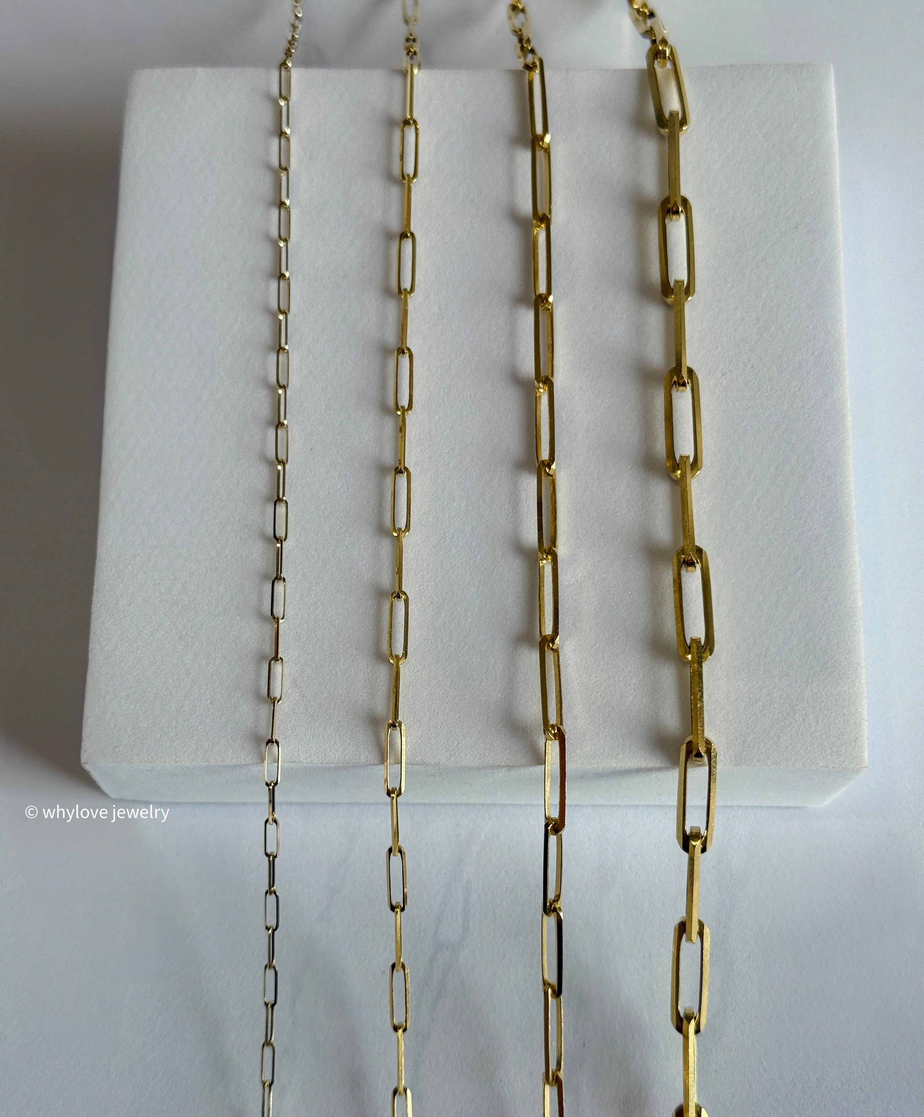 14K Solid Paperclip Chain Necklace image 2