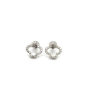 14k Gold 0,26Ct  Diamond Earrings, Real Diamond Earrings,Clover image 0