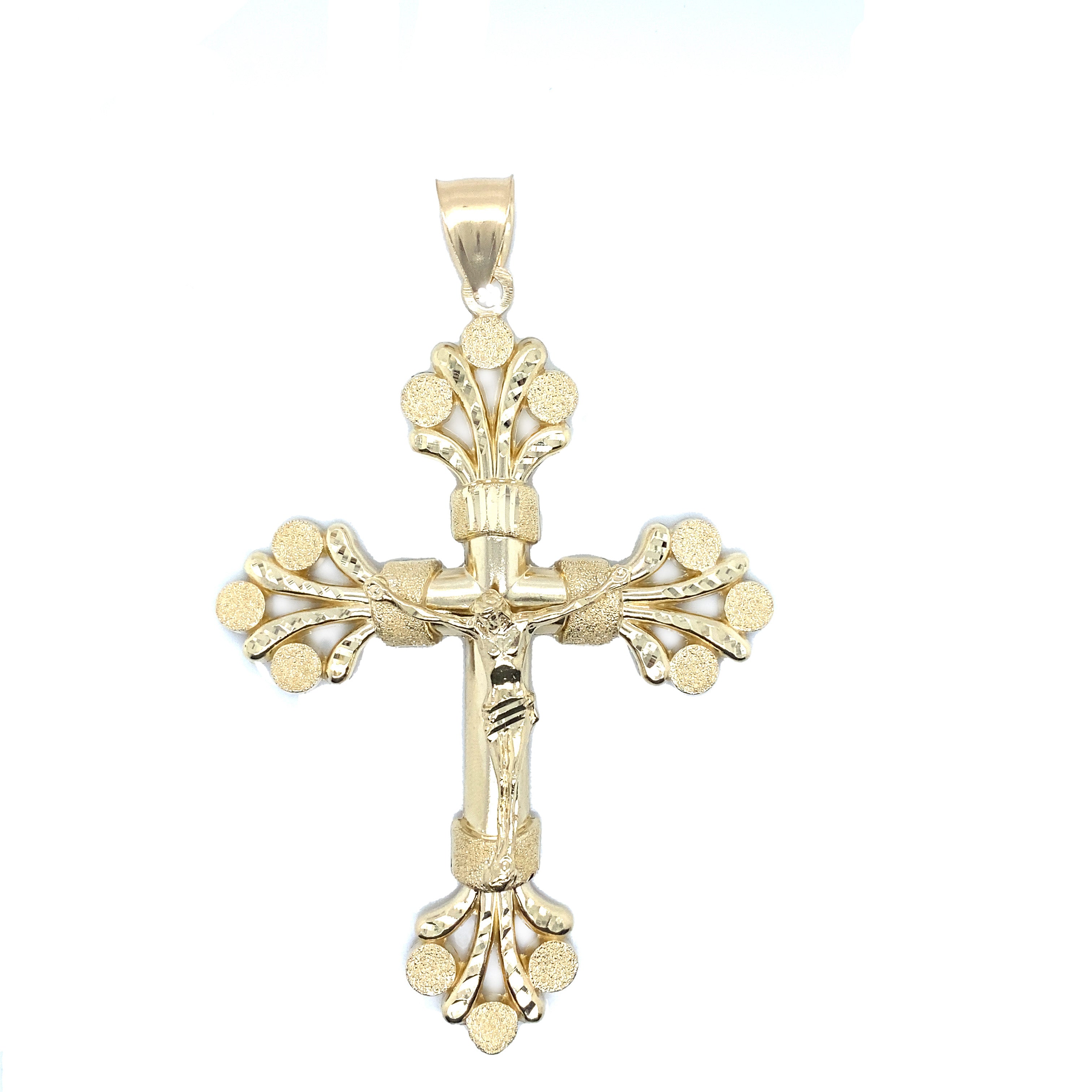 14K Real Gold Crucifix Pendant image 0