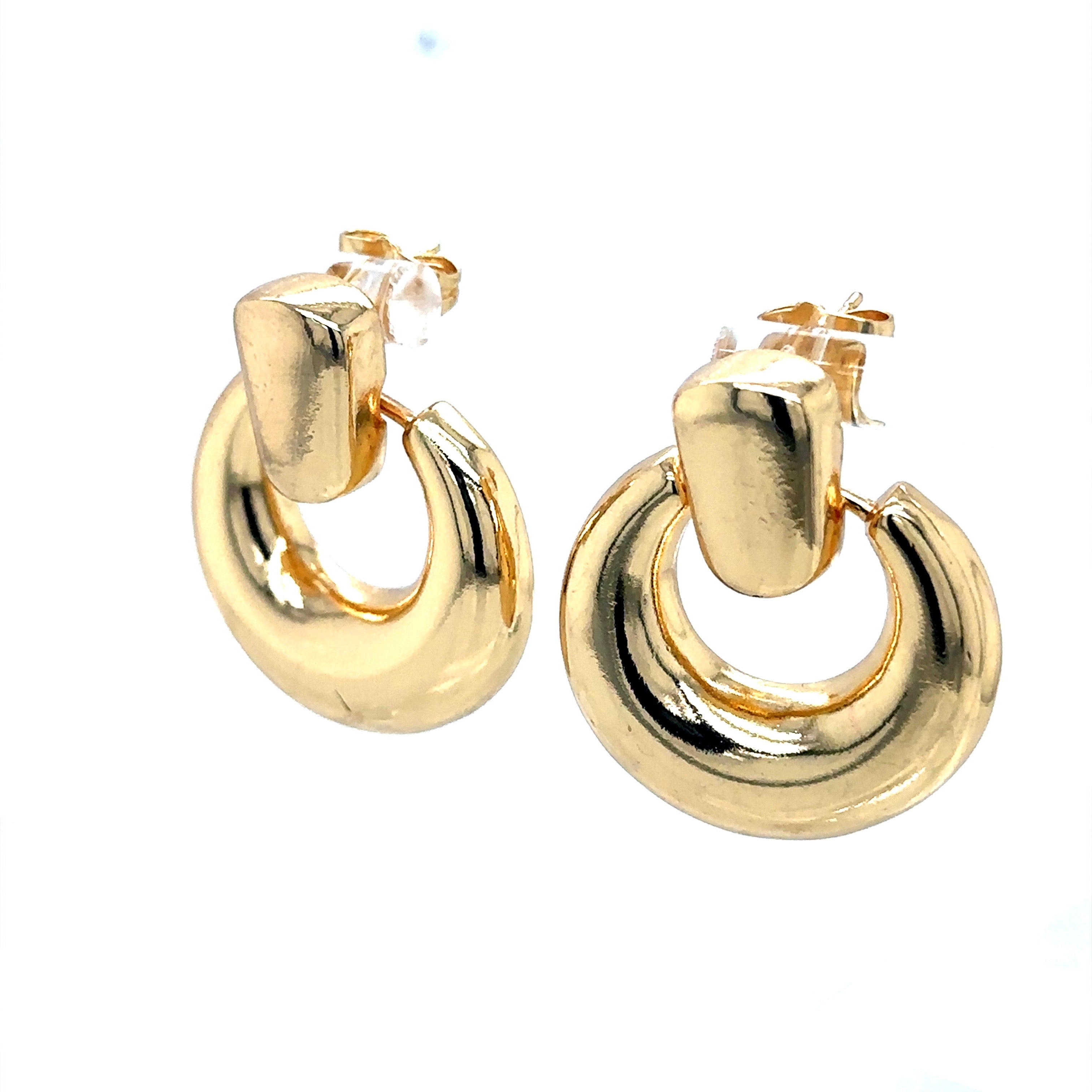 Modern Gold-Plated Open Hoop Earrings image 1