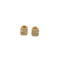 14k Gold 0,37Ct Diamond Earrings, Real Diamond Earrings, 14K Solid Gold Floral image 0