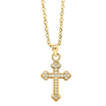 14K Solid Gold Cross Pendant - Gold Crucifix Charm - Unisex Crucifix Charm - Ele image 0