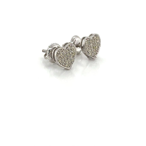 14k Gold 0,34Ct Diamond Earrings, Real Diamond Earrings,14K Solid Gold Heart Ear image 1