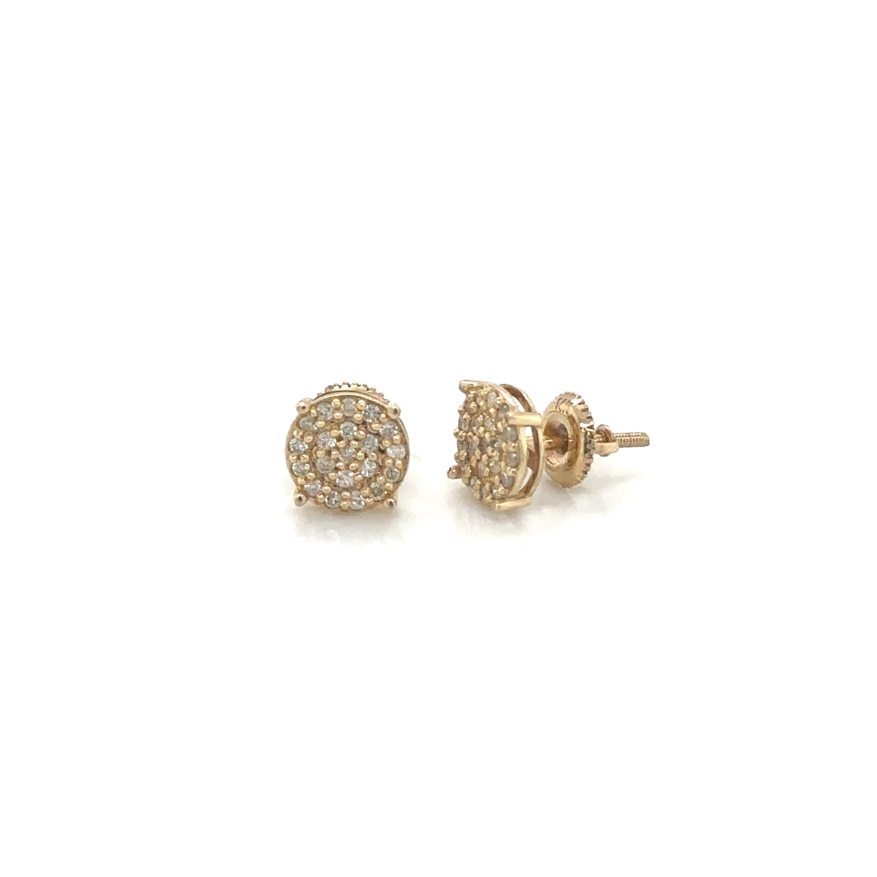 14k Gold 0,42Ct Diamond Earrings, Real Diamond Earrings,14K Solid Gold Round Stu image 3