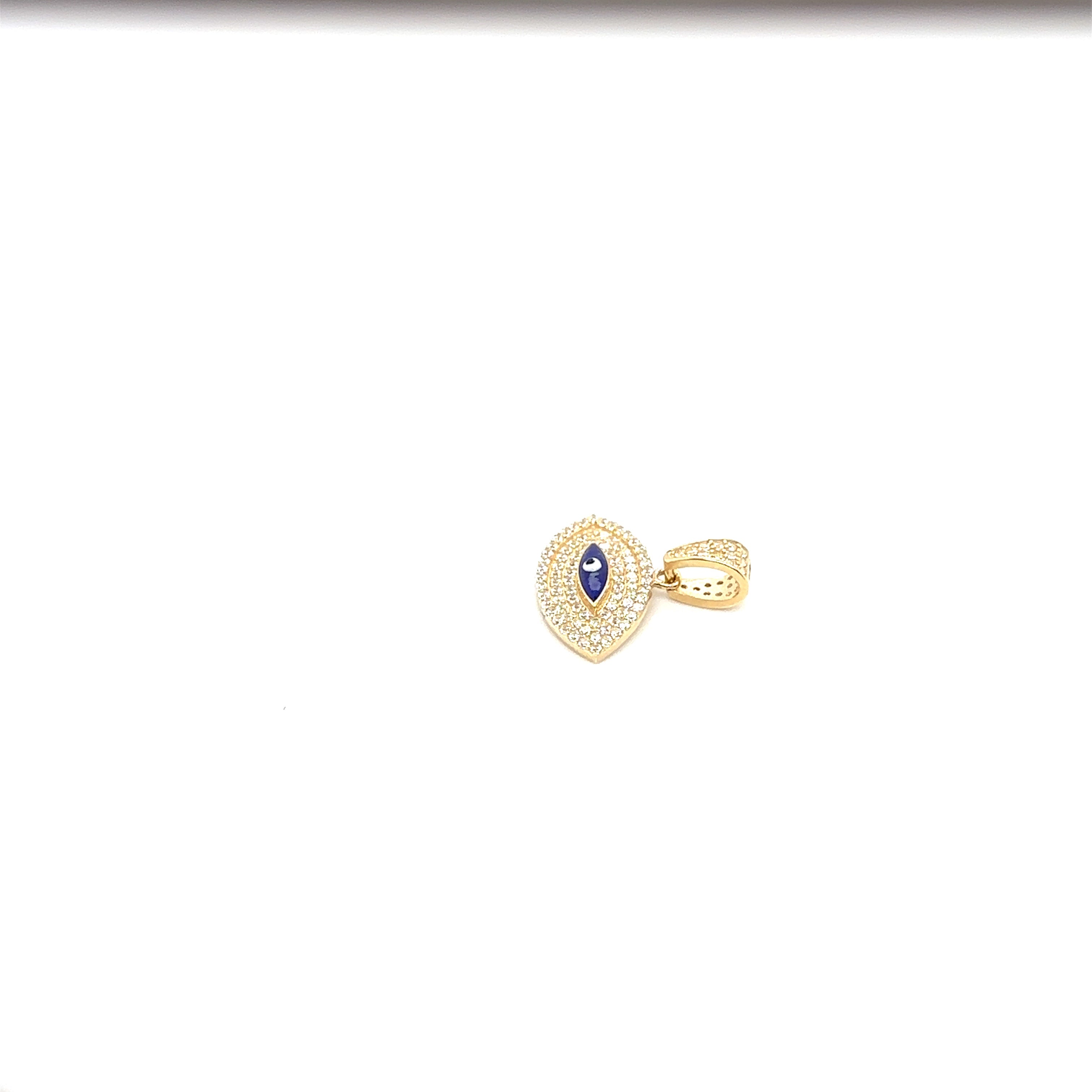 14K Real Gold Evil Eye Pendant image 4