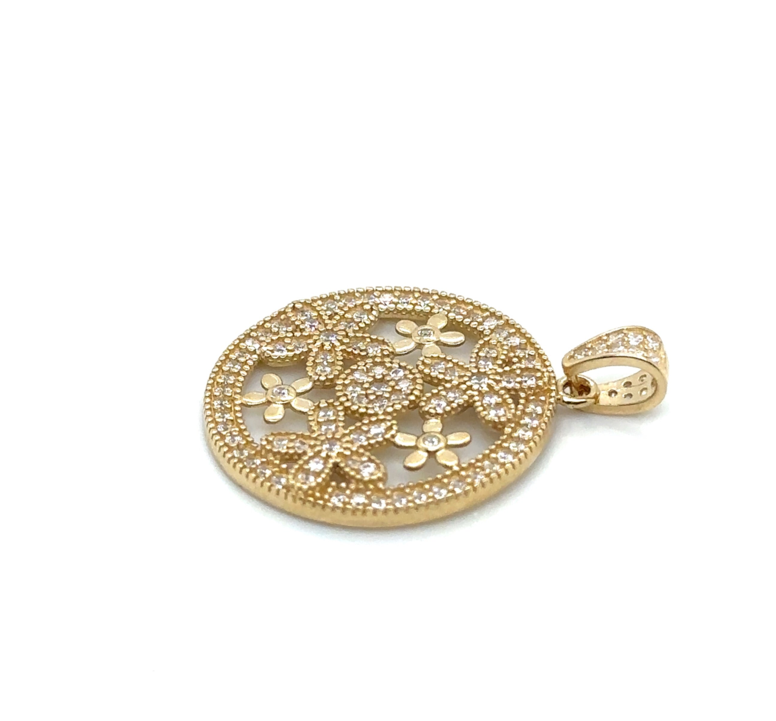 14 K Real Gold Women’s Medallion Pendant image 1