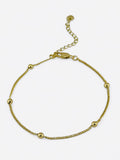 Minimalist Gold-Plated Beaded Anklet with Heart Charm image 0