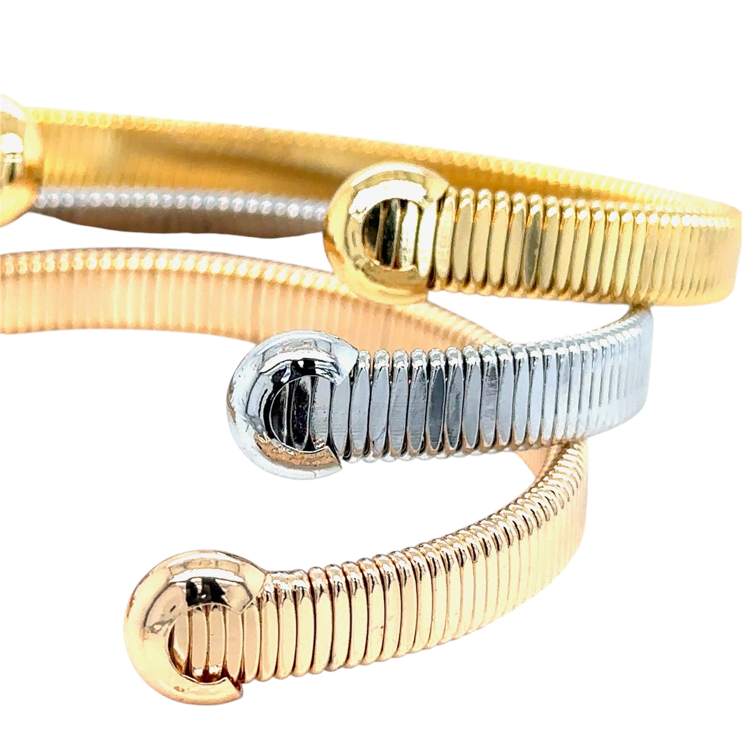 Stylish Gold-Plated Bangle Set with Textured Finish, Wide Cuff Bracelet image 3