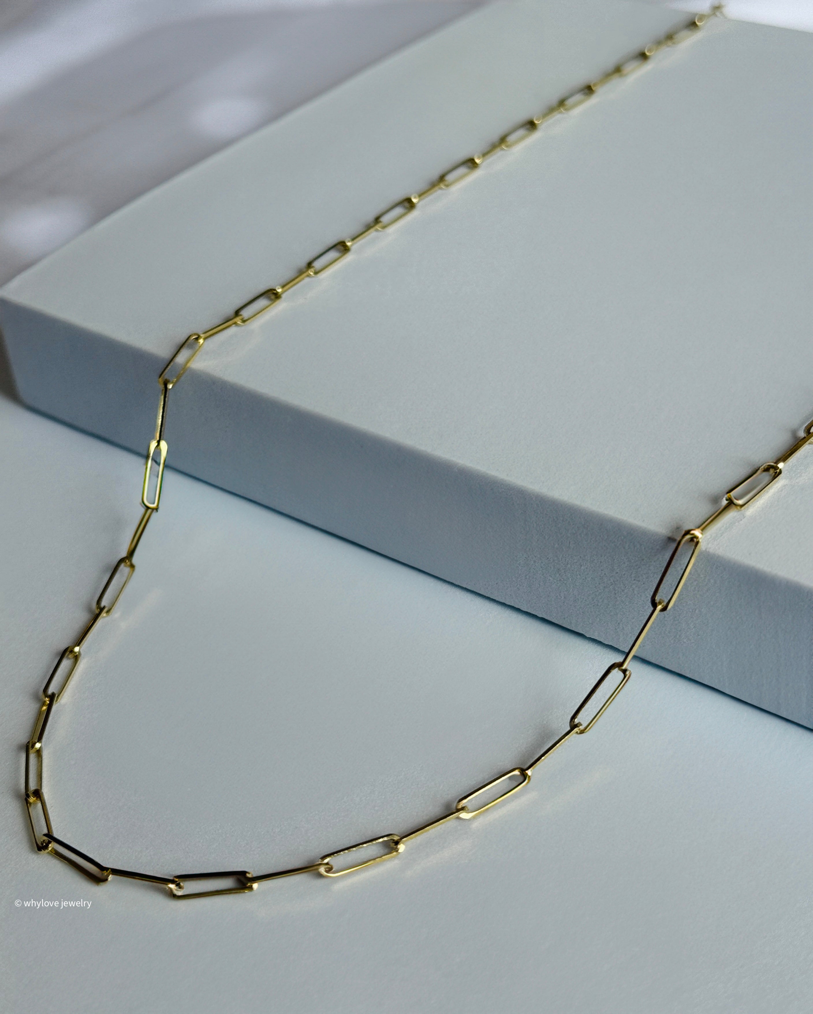 14K Solid Paperclip Chain Necklace image 5