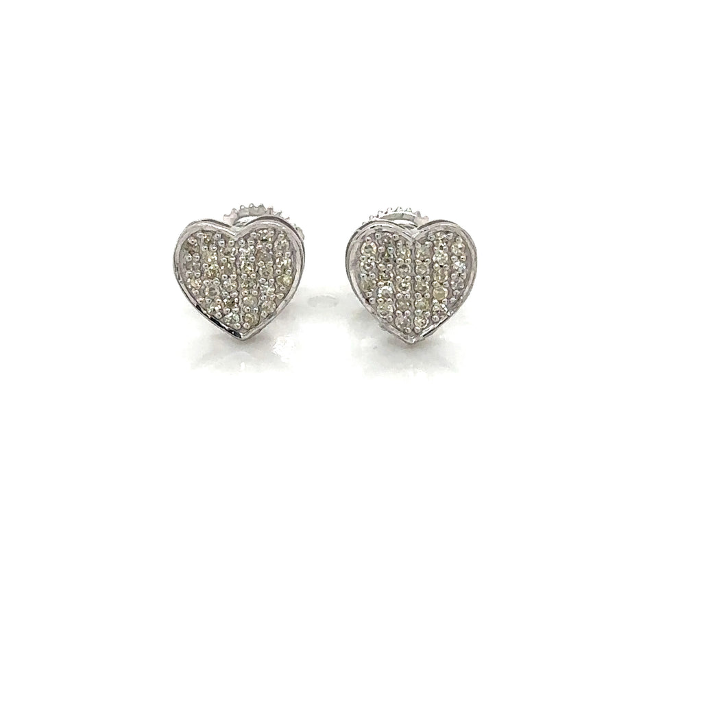 14k Gold 0,34Ct Diamond Earrings, Real Diamond Earrings,14K Solid Gold Heart Ear image 0