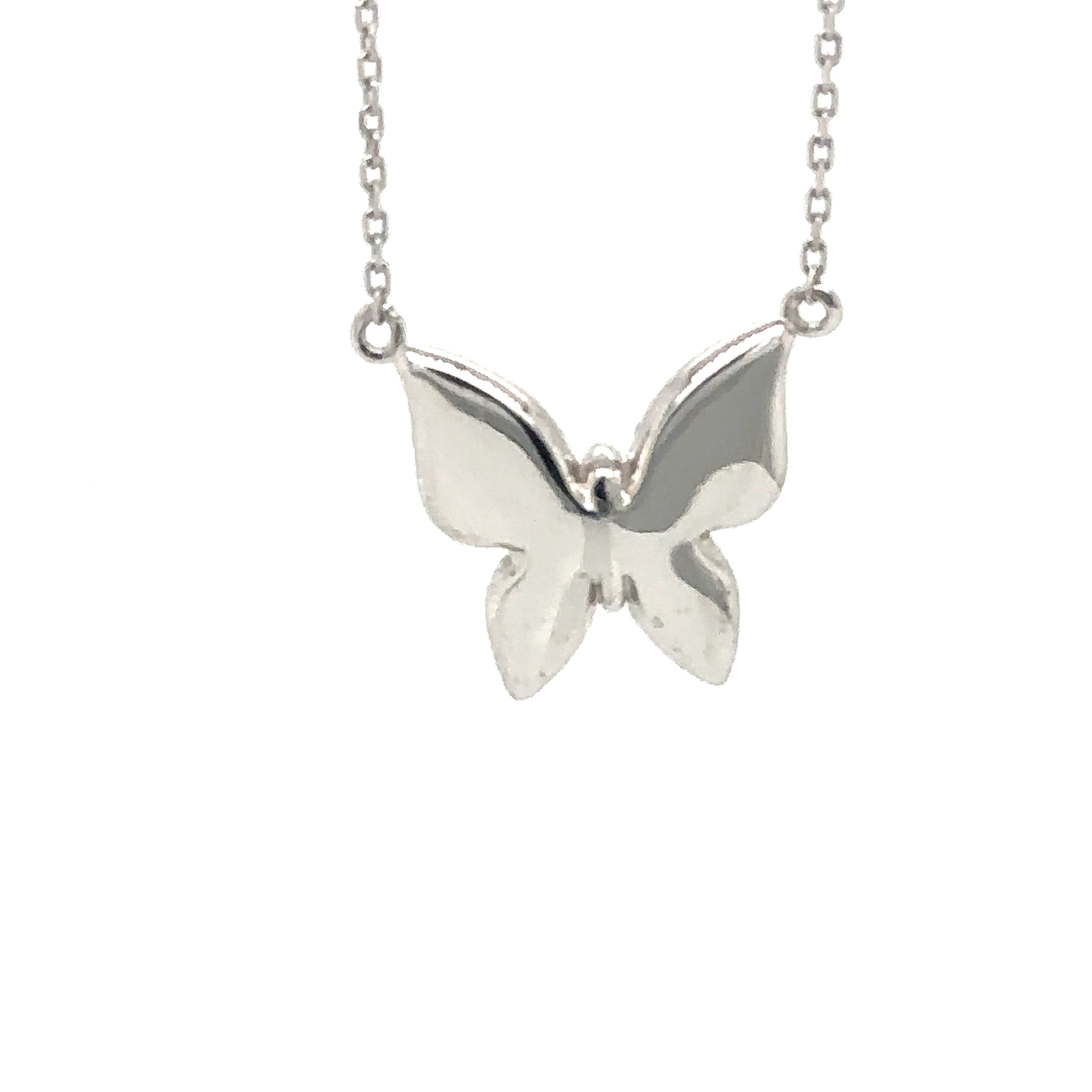 Dainty Gold Butterfly Necklace, Tiny 14K Solid Gold Diamond Butterfly Necklace, image 4