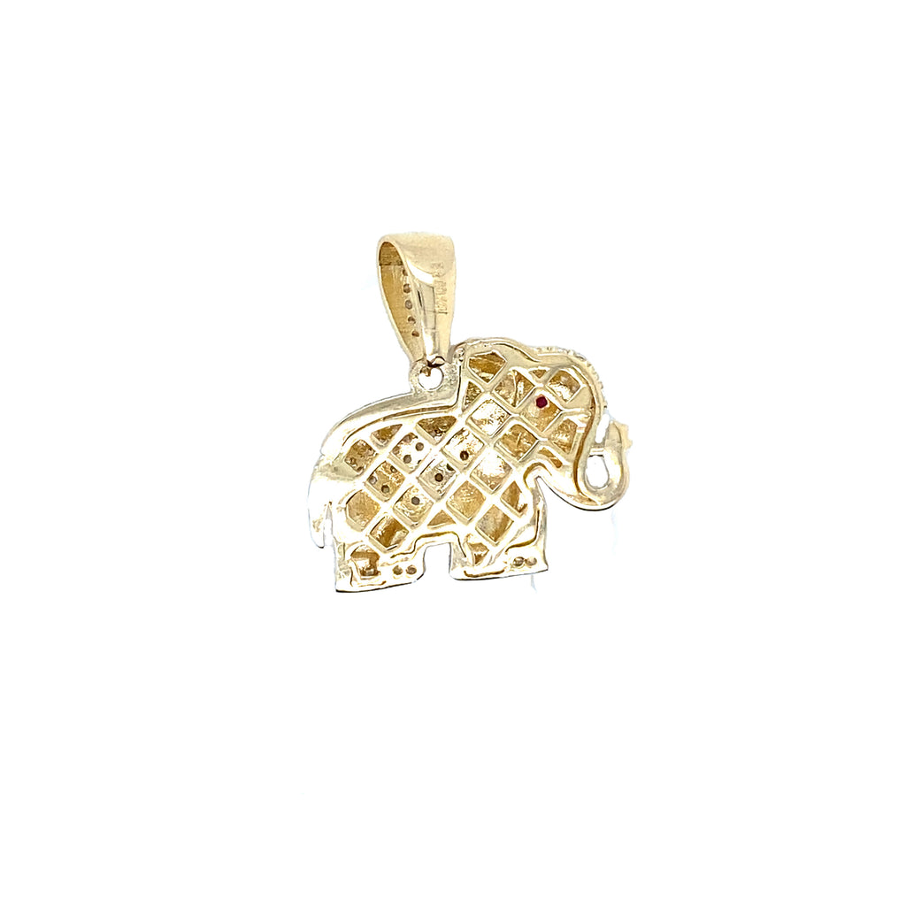 Elephant Pendant in 14K Real Gold image 1