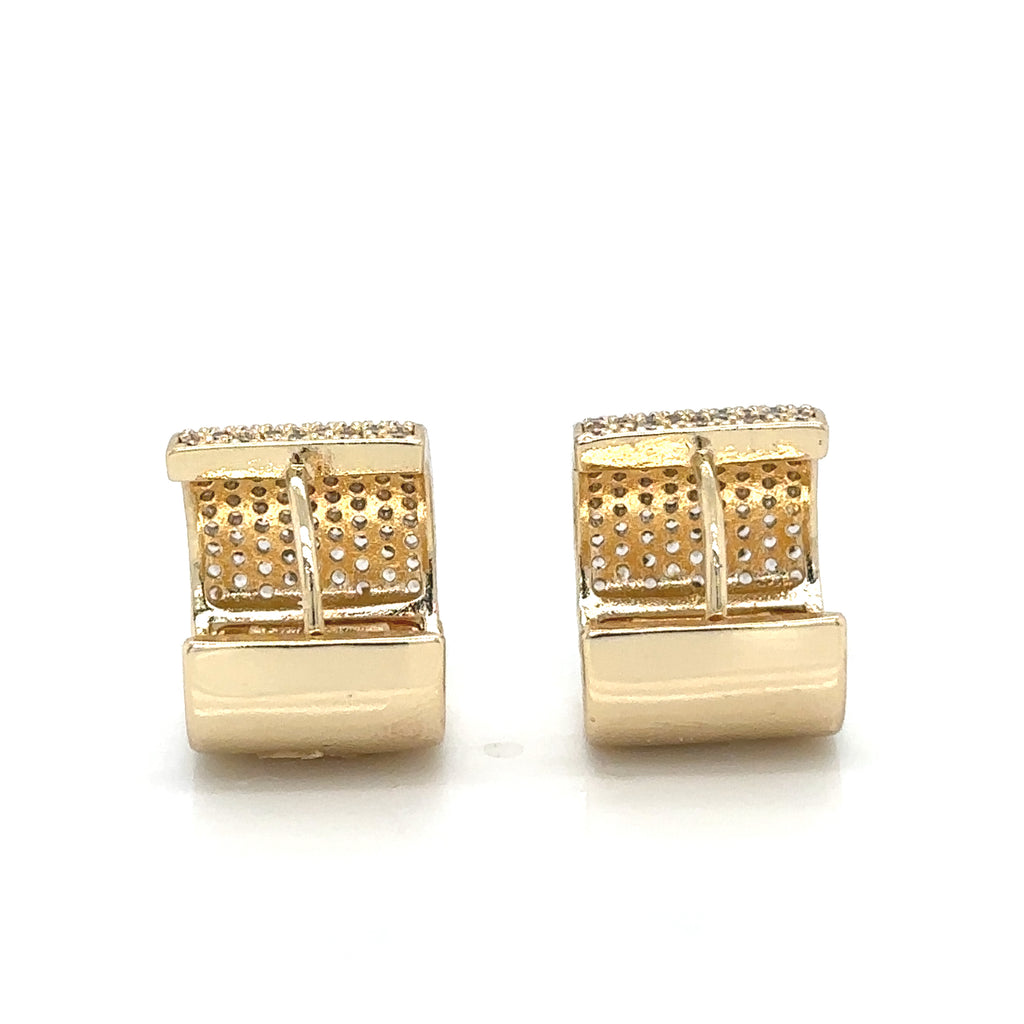 Sparkling Gold-Plated Huggie Earrings with Micro-Pavé Crystals image 5