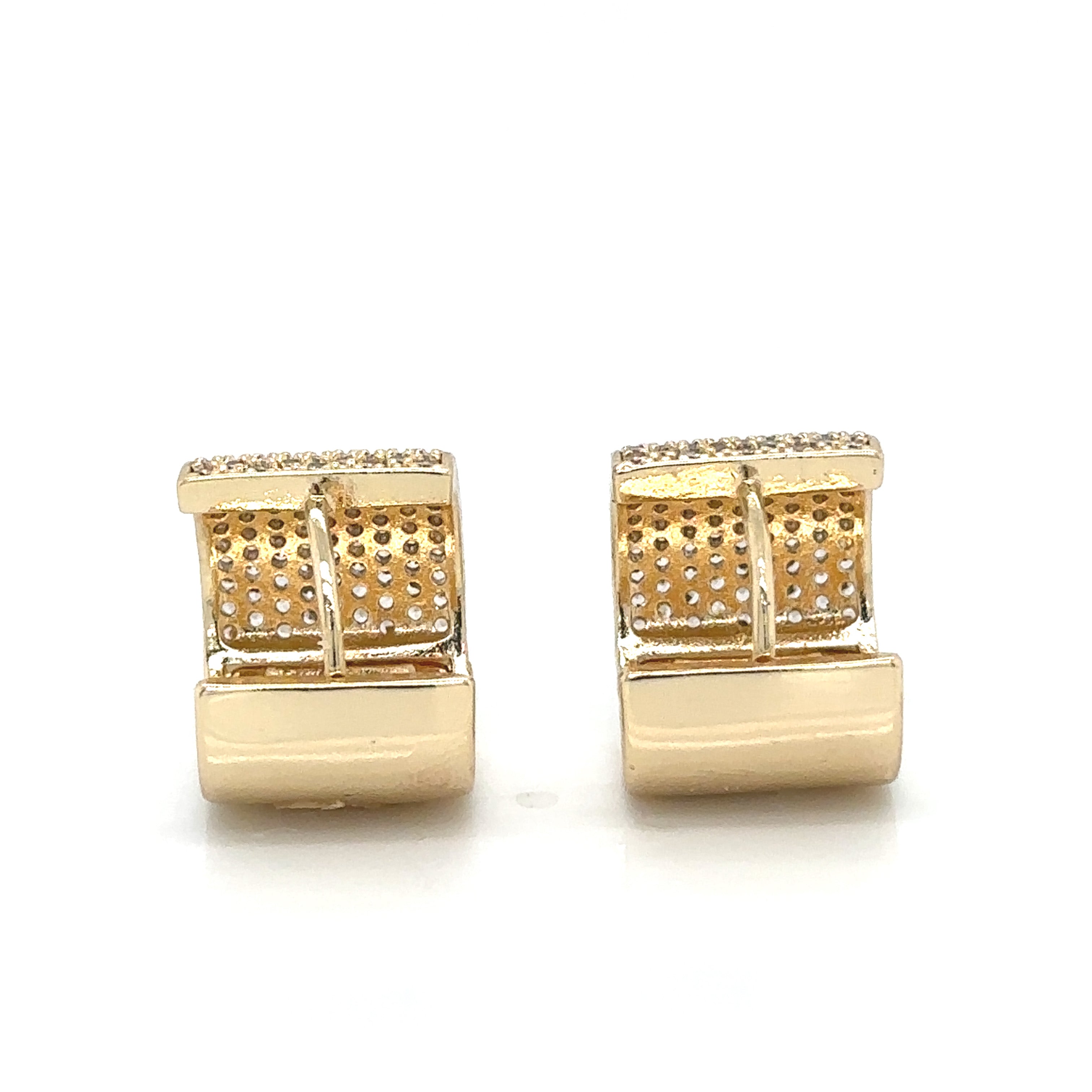 Sparkling Gold-Plated Huggie Earrings with Micro-Pavé Crystals image 5