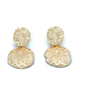 Textured Gold-Plated Disc Dangle Earrings image 0