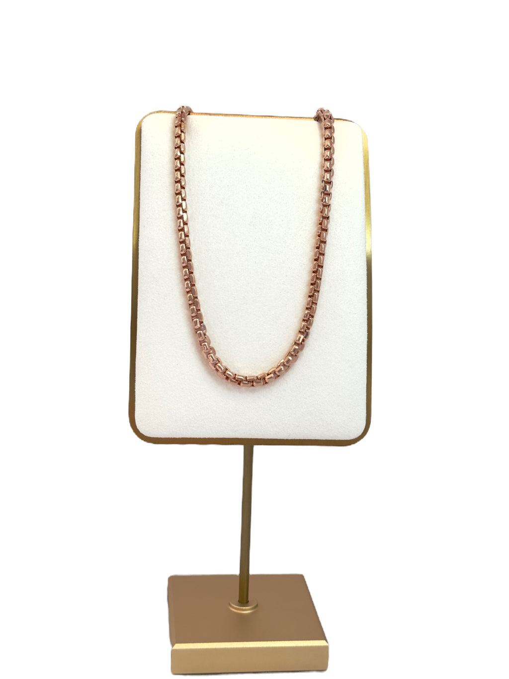 14k Rose Gold Round Box Chain, Hollow Round Box Necklace image 2
