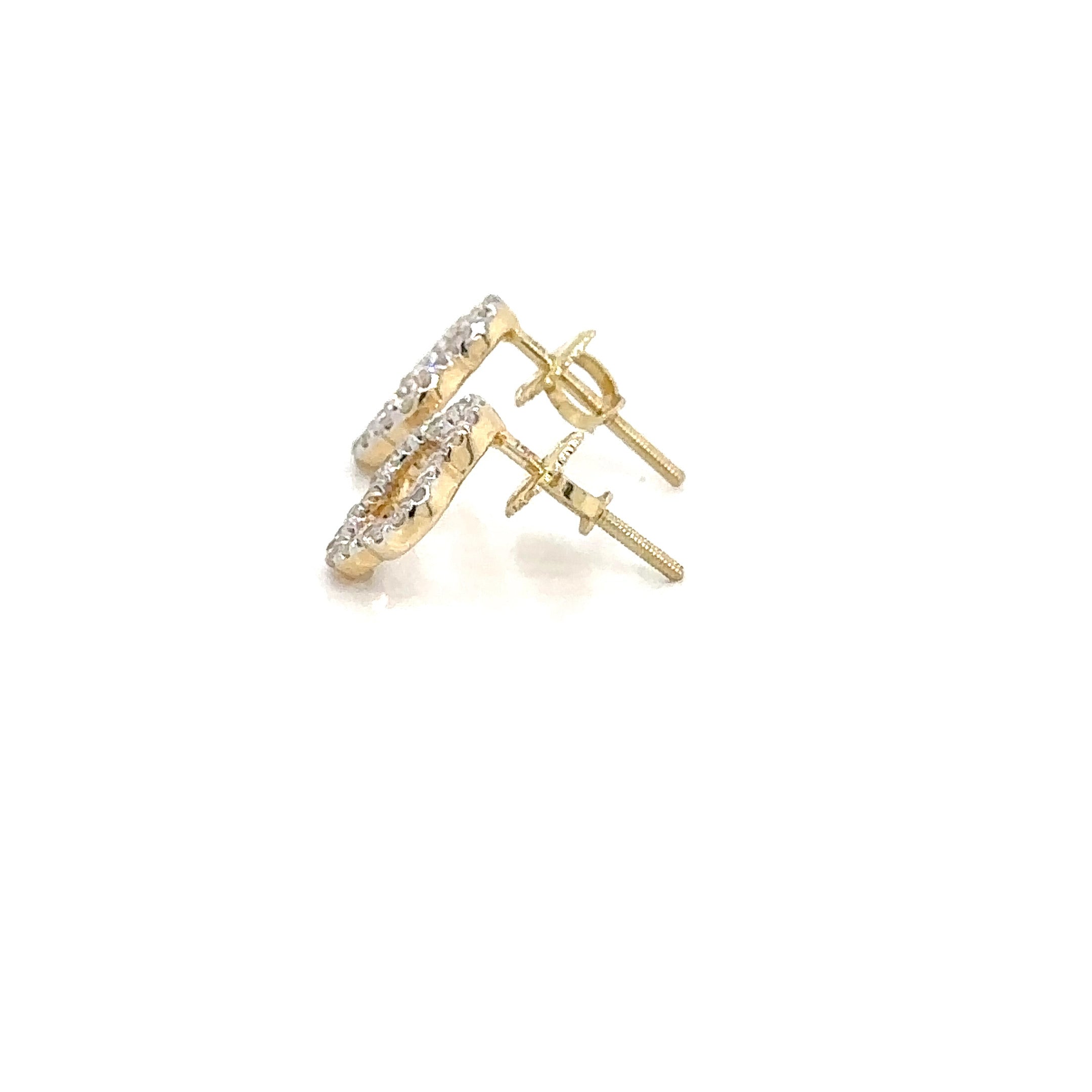 14k Gold 0,26Ct  Diamond Earrings, Real Diamond Earrings, 14K Solid Gold image 2