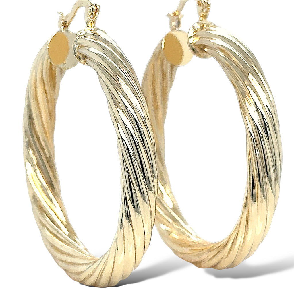 Classic Twisted Gold-Plated Hoop Earrings image 2